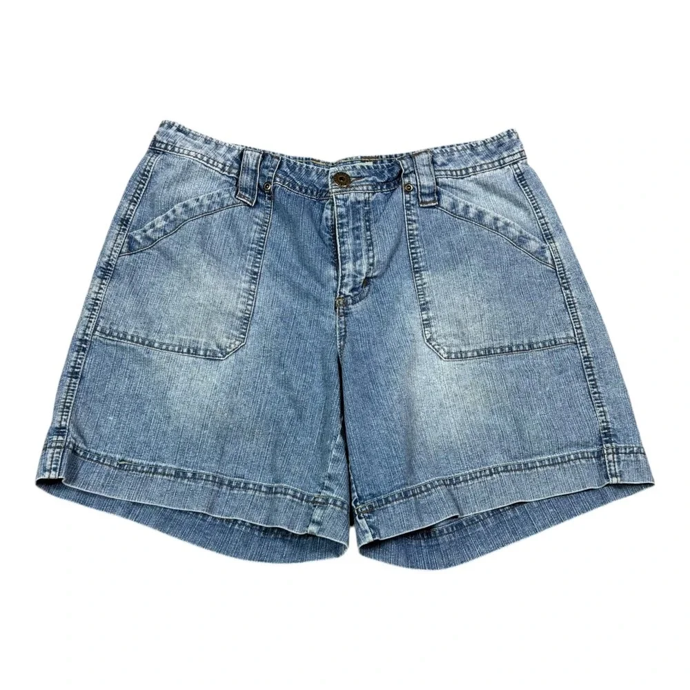 Vintage 2000s Faded Glory Baggy Cotton Blend Denim Shorts Women's 10